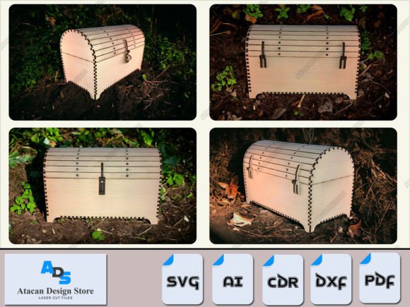 Download Wooden Treasure Chest - Laser Cut DIY St - Premium Resources