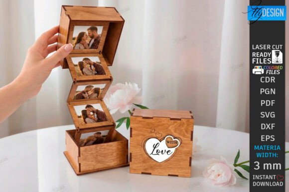 Download Wooden Love Photo Memory Box Laser Cut - Wooden Collection