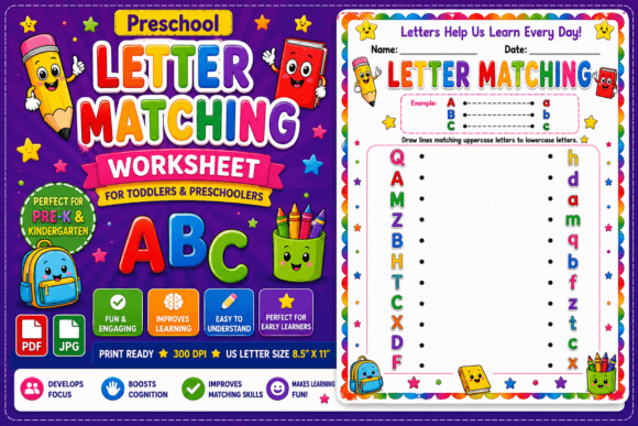 Download Preschool Letter Matching Worksheet - Preschool Collection
